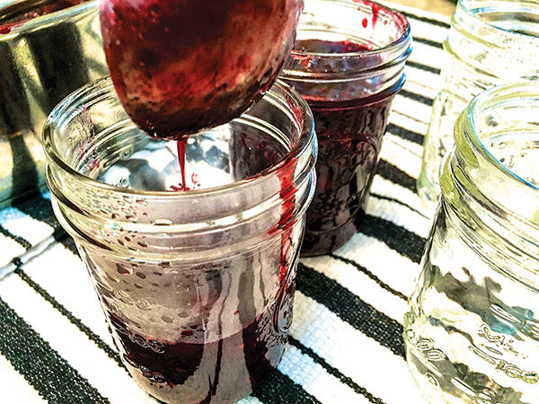 Summer blackberry preserves with lemon and honey